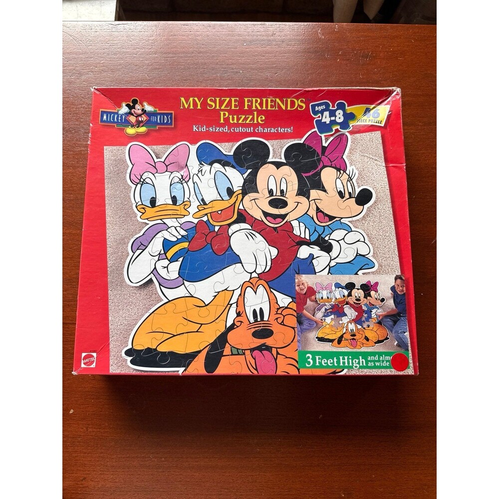 Vintage 1997 Disney Mickey Mouse My Size Friends JUMBO  Jigsaw Puzzle for Kids